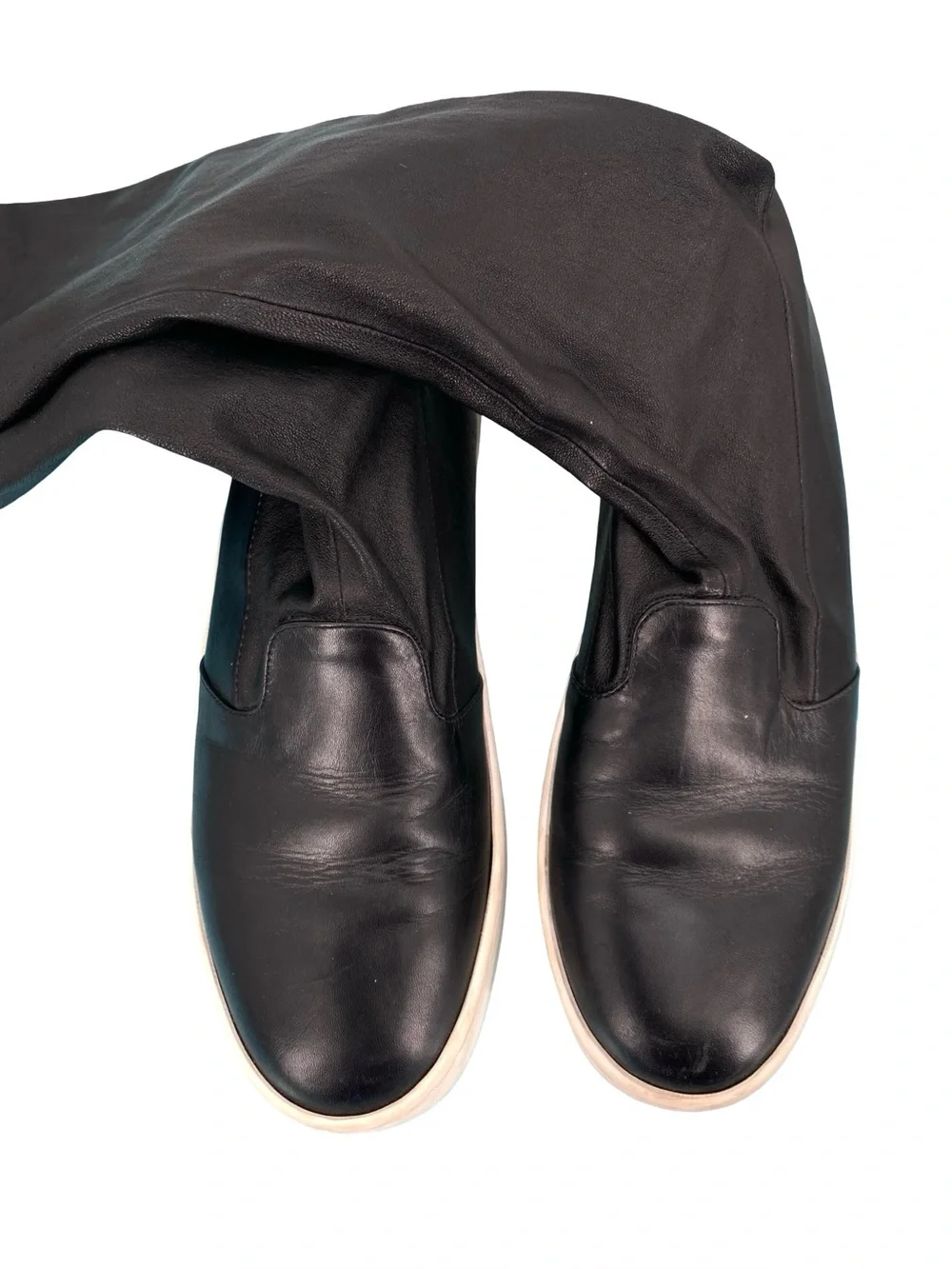 Robert Clergerie Black Leather Over The Knee Sock Boots Size 7.5